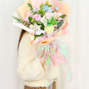Ruban de <span class=keywords><strong>gaze</strong></span> de queue de poisson irisé pour bouquets de fleurs fraîches, bord de vague avec décoration d'arc - Product Image 2