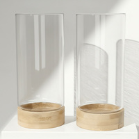 Gobelets en verre transparent naturel avec couvercles et pailles en bambou, taille et logo personnalisés pour les cafés et les magasins de boissons
