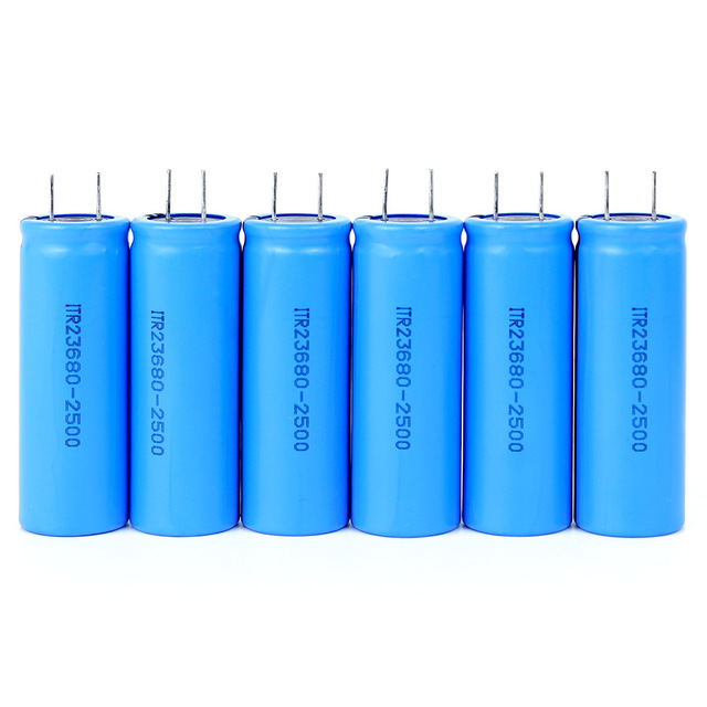 Lithium Battery Cell ITR23680-2500 2.4V 2500mAh 25000 Cycles Low Impedance 15m 0~60 Operating Temp for Electric Vehicles