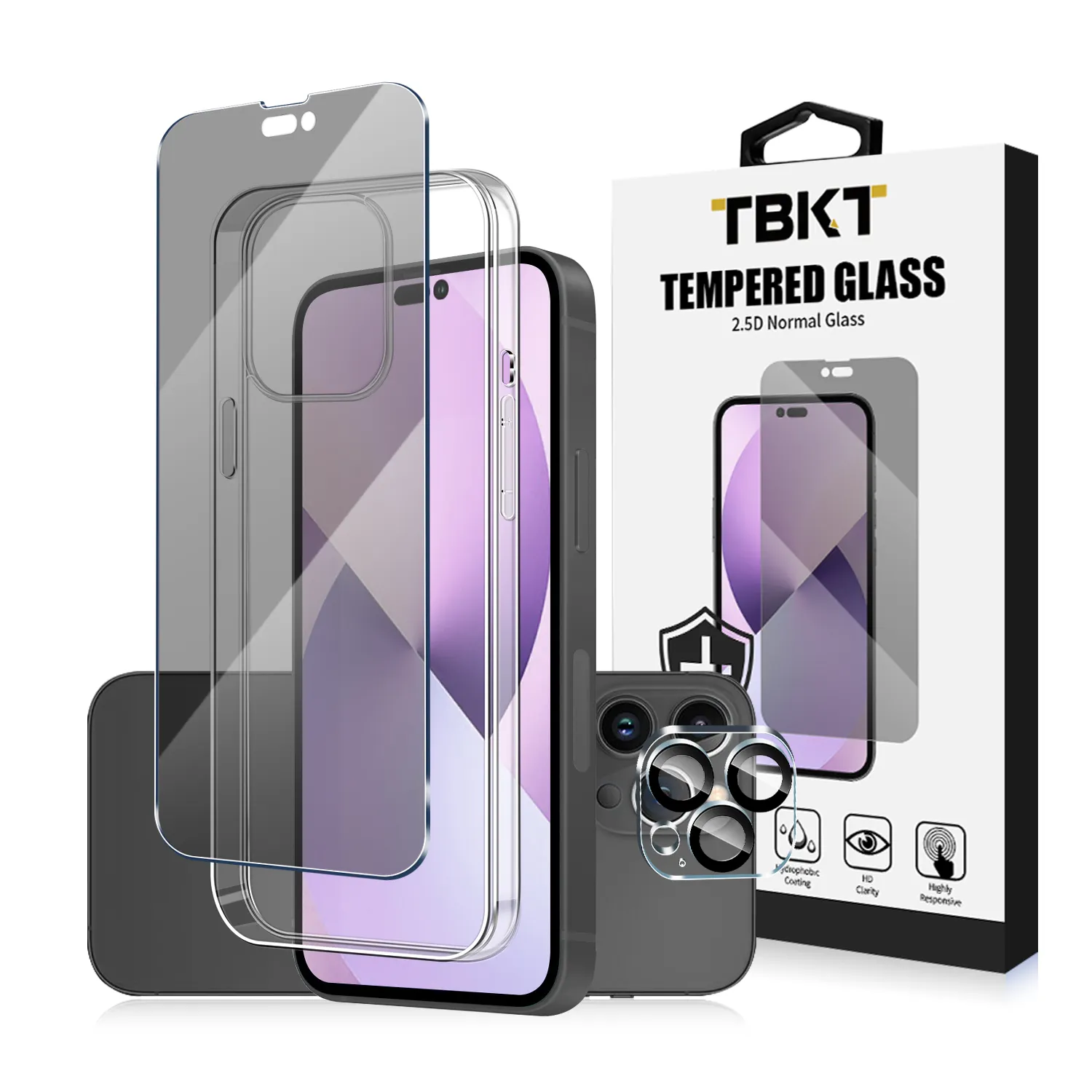 360 Full Body Tempered Glass Screen Protector Phone Case Cover for iPhone 12 13 14 Pro Camera Lens Protector