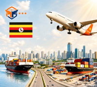 Ligne de fret maritime et aérien Ouganda DDP Service d'expédition porte-à-porte Dédouanement double Taxe incluse Transit de marchandises