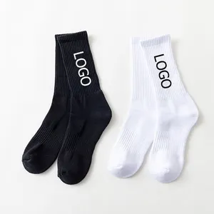 AOLA-Calcetines deportivos con Logo personalizado para hombre y mujer, medias 100% de algodón con Logo impreso, a la moda, Unisex, venta al por mayor