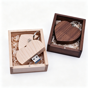 Unidad USB de Madera en Forma de Corazón con Logotipo Personalizado, Memoria USB de Madera Personalizada, Regalo Promocional Empresarial, Memoria USB al por Mayor - Product Image 4
