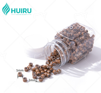 Haar Mikro ringe 5*3MM 500PCS Silikon gefütterte Mikro ringe Links Perlen für Haar verlängerungen Schwarze Mikro ringe
