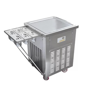Máquina comercial de helado frito de gran venta, máquina de rollos de helado instantáneo con una sola placa cuadrada, máquina de rollos de helado frito - Product Image 5