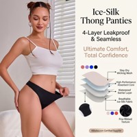 Braguitas de tanga menstruales para mujer, 4 capas, a prueba de fugas, de seda helada, de cintura baja, para natación, al por mayor