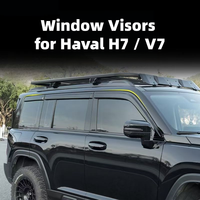 Ensemble de 6 pare-soleil noirs pour vitres latérales avec garniture brillante, en polycarbonate, adaptés aux accessoires Haval H7/V7