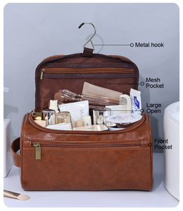 Custom portable makeup bag Eu American large capacity waterproof <b>storage</b> travel PU leather <b>toiletry</b> bag multi functional <b>storage</b> - Product Image 2