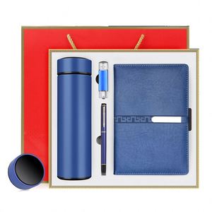 ชุดของขวัญ A5ขวดน้ำสำหรับธุรกิจปากกาขวดน้ำแสดงผล PU โน้ตบุ๊คและจอแอลซีดีโลโก้ออกแบบได้ตามต้องการ - Product Image 4