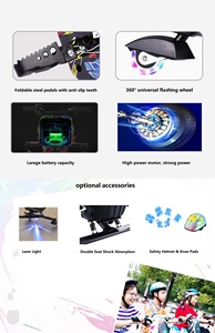 Tricycle électrique à dérive avec roue moteur de 8 pouces et haut-parleur Bluetooth, voiture à pédales pour enfants, jouet populaire, <span class=keywords><strong>scooter</strong></span> à dérive pour enfants - Product Image 5