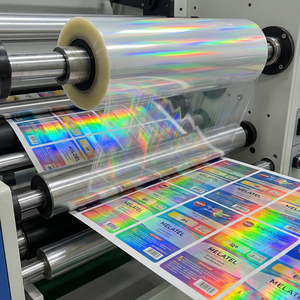 <span class=keywords><strong>Film</strong></span> de lamination à froid PET auto-adhésif holographique transparent à haute transparence pour étiquettes cosmétiques - Product Image 5