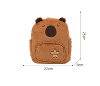 Sac à dos en peluche Capybara Kawaii BoTu pour femmes, sac polyvalent de grande capacité, sac amusant de dessin animé Capibala, sac de voyage décontracté, cadeau pour enfant