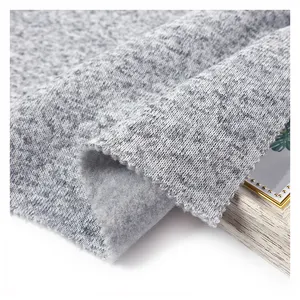 Melange Cation 100% Polyester Polar Fleece Thermal Hacci Knitted Fabric Two Tone Solid Dyed Micro Sweater Yarn Dyed Fabric