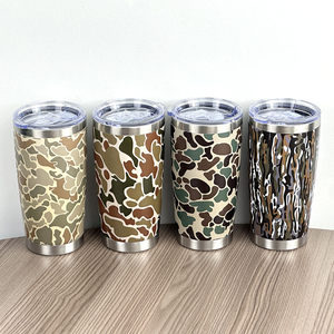 Vaso Térmico Personalizado de Acero Inoxidable 304 de 20oz con Diseño Camuflaje Original, Venta al por Mayor, <span class=keywords><strong>Taza</strong></span> de Café de Doble Pared con Aislamiento al Vacío y Tapa, <span class=keywords><strong>Taza</strong></span> de Viaje - Product Image 1