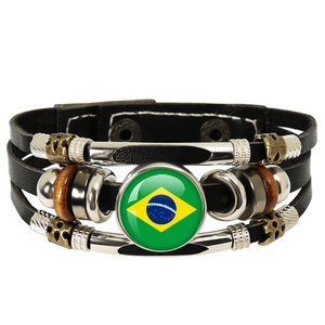 Pulsera de Cuero Tejida a Mano con Bandera Nacional de 48 Países (China, Reino Unido, EE. UU.) para Fanáticos, Ideal para Viajes, 2026 - Product Image 4
