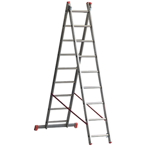 Échelle à deux éléments OR2 9 + 9 marches 4.30 m de haut 73x25mm Outil de tournage vertical - Product Image 1