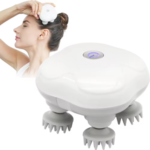 Masajeador de <span class=keywords><strong>cuero</strong></span> <span class=keywords><strong>cabelludo</strong></span> de cabeza de amasado de mano recargable eléctrico herramienta de masaje de limpieza de cabello impermeable máquina rascadora relajante de cabeza - Product Image 1