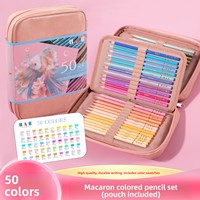 Ensemble de crayons de couleur à base d'huile Macaron 50 couleurs - Fournitures d'art professionnelles pour le dessin et la peinture, vente en gros d'usine