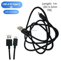 Kabel pengisi daya Cepat tipe C, USB-A tahan lama 1M 3A Empat core Data kecepatan tinggi untuk Android HTC