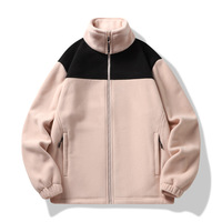Veste polaire d'hiver à fermeture éclair personnalisée pour hommes veste polaire surdimensionnée d'extérieur en bloc de couleurs