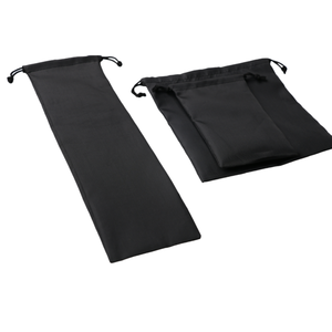 Sac à cordon en tissu Oxford noir avec logo personnalisé, sac de rangement rectangulaire, 10x16 cm - Product Image 5