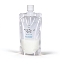 Pochette souple transparente personnalisée avec bec verseur et bouchon à vis, sans BPA, anti-fuite, pour emballage de liquides (eau, jus, lait), avec logo personnalisé