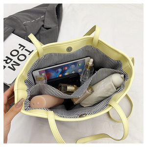 Sac fourre-tout en toile tendance et <span class=keywords><strong>pas</strong></span> <span class=keywords><strong>cher</strong></span>, motif à blocs de couleur, boucle magnétique, sac à bandoulière portable pour femmes - Product Image 6