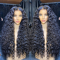 Perruques de cheveux humains indiens bruts, cuticules alignées, ondulation Water Wave, avec dentelle frontale HD