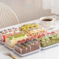 Matériau PET épais rouleau de pain jetable gâteau à emporter conteneurs pâtisserie à emporter emballage en plastique couvercle Transparent boîtes Tiramisu