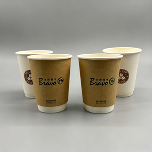 Gobelet en papier jetable orienté vers l'exportation avec couvercles, revêtement PE, simple ou double paroi, personnalisable en poids, taille et impression pour café, thé, lait - Product Image 1