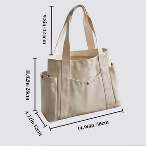 Xưởng sản xuất túi tote canvas in logo tùy chỉnh thân thiện với môi trường, cung cấp trực tiếp túi tote in họa tiết toàn bộ bề mặt, phối màu theo yêu cầu. - Product Image 3