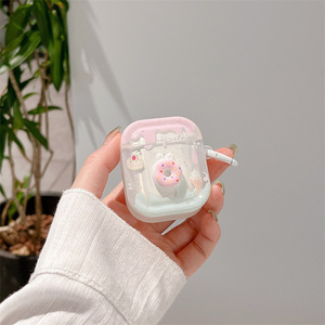 Fashion 3d Cute Donut Ice Cream Earphone Case for <strong>Airpods</strong> <strong>1</strong> 2 3rd 4 <strong>Gen</strong> With Keyring for <strong>Airpods</strong> Pro 2 Soft Tpu Protective Cover - Product Image 3