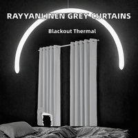 RayyanLinen Rideaux occultants thermiques prêts à poser à œillets 100% polyester avec 2 attaches gratuites (GRIS ARGENTÉ 66"x72")