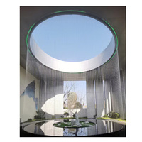Rideau d'eau linéaire à LED de forme ronde décorative pour hôtel intérieur de conception libre Corde en acier inoxydable pour jardin Produits en pierre