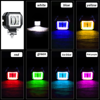 Barre lumineuse LED carrée étanche DXZ 20W 3 pouces 7D, éclairage de travail LED 5 pouces 10D DC12V-24V pour moto, tout-terrain, voiture, bateau