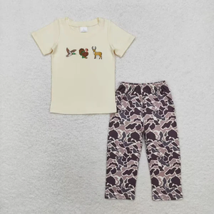 Abbigliamento Boutique per bambini set di abiti per bambini graziosi ricami di tacchino con anatra di cervo cappa abbigliamento per bambini autunno inverno per neonati - Product Image 2