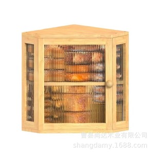 Boîte à pain en bambou à double couche, conteneur alimentaire de cuisine avec porte, couleur unie, modèle SD1231 - Product Image 5