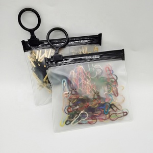 Sac à fermeture éclair en PVC <span class=keywords><strong>transparent</strong></span> givré avec poignée, fond carré auto-scellant, imprimé avec logo personnalisé, pour le rangement de bijoux - Product Image 3