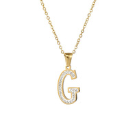 Collier Pendentif en Acier Inoxydable Incrusté de Zircon 26 Lettres, Personnalisé, Tendance, Haut de Gamme, Niche, Délicat, Chic, Bijou Quotidien, Cadeau