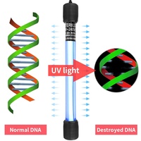 Lampu Sterilisasi UV Laris Manis Dengan Timer, Lampu Disinfeksi Akuarium Submersible, Lampu UV Akuarium Dengan Penutup Pelindung
