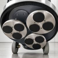 Meuleuse à béton électrique semi-automatique Merrock S9-X-550 5,5 kW à 9 têtes avec moteur à boîte de vitesses pour époxy
