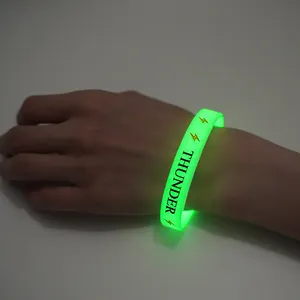Promotional Custom Glow In Dark WristBands Glowing Silicone Bracelets With Message Custom Silicone Wristbands With Logo