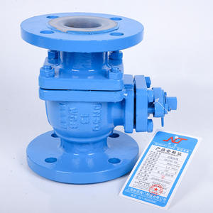 วาล์วบอลแบบแมนนวลเคลือบเหล็กหล่อและ PTFE ทนกรดด่าง พร้อมหน้าแปลนเหล็กกล้าคาร์บอน ทนการกัดกร่อนจากกรดด่าง - Product Image 3