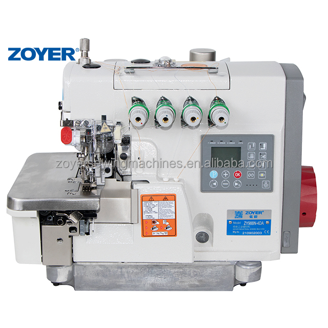 New ZY988N-4DA Full Automatic High Speed Computerized Overlock Sewing Machine with Oil Proof Device Shaft Drive Motor
