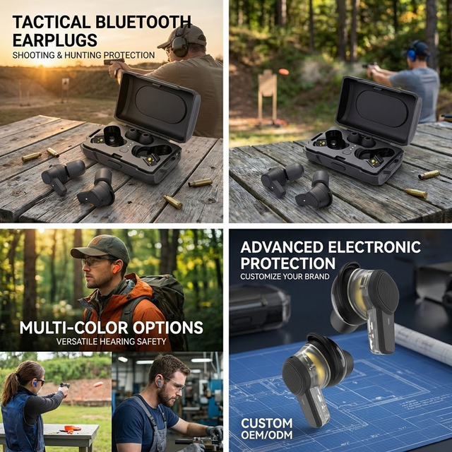 OEM ODM NRR 26dB Wireless Earbuds Active Noise Cancelling Bluetooth Earphones Pocket Size Hearing Protection Earbuds