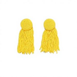 Boucles d'oreilles pendantes bohèmes 2026 avec pompons, perles colorées, bijoux de fête pour femme de qualité supérieure, boucles d'oreilles tendance en alliage pour mariage - Product Image 6