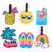 Étiquettes de bagages en PVC personnalisées avec logo, en caoutchouc souple 3D, motif avion de dessin animé, pour voyages, vente en gros