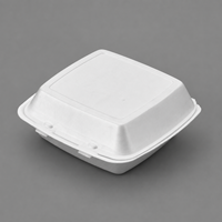 Boîte à lunch jetable en mousse à compartiment unique HD-81 de 8,3 pouces, boîte d'emballage pour hamburger, boîte à hamburger biodégradable pour la restauration rapide