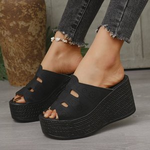 <span class=keywords><strong>K</strong></span>-217 nuove pantofole da spiaggia Casual a punta aperta grandi scarpe da grotta retrò tacchi da donna alla moda pantofole - Product Image 3