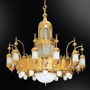 Saudi-Arabien großer Metall-Kronleuchter Kirche Tempel individuelle Dekoration Beleuchtung - Product Image 1